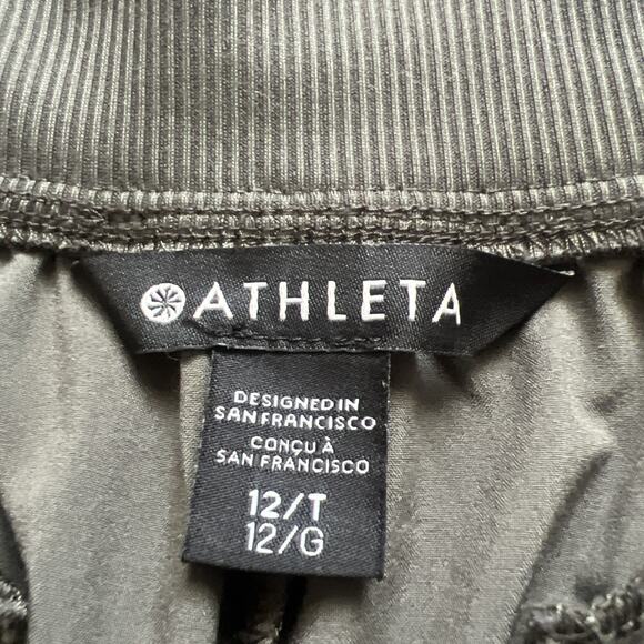 Athleta Pants Womens 12T Brooklyn Ankle Olive Green Pockets Hi-Rise Lightweight - Picture 3 of 11